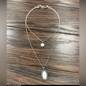 20" 2-strand White Turquoise Necklace